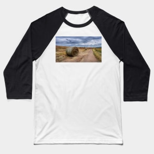 Bales of Hay Along a Dirt Road Baseball T-Shirt